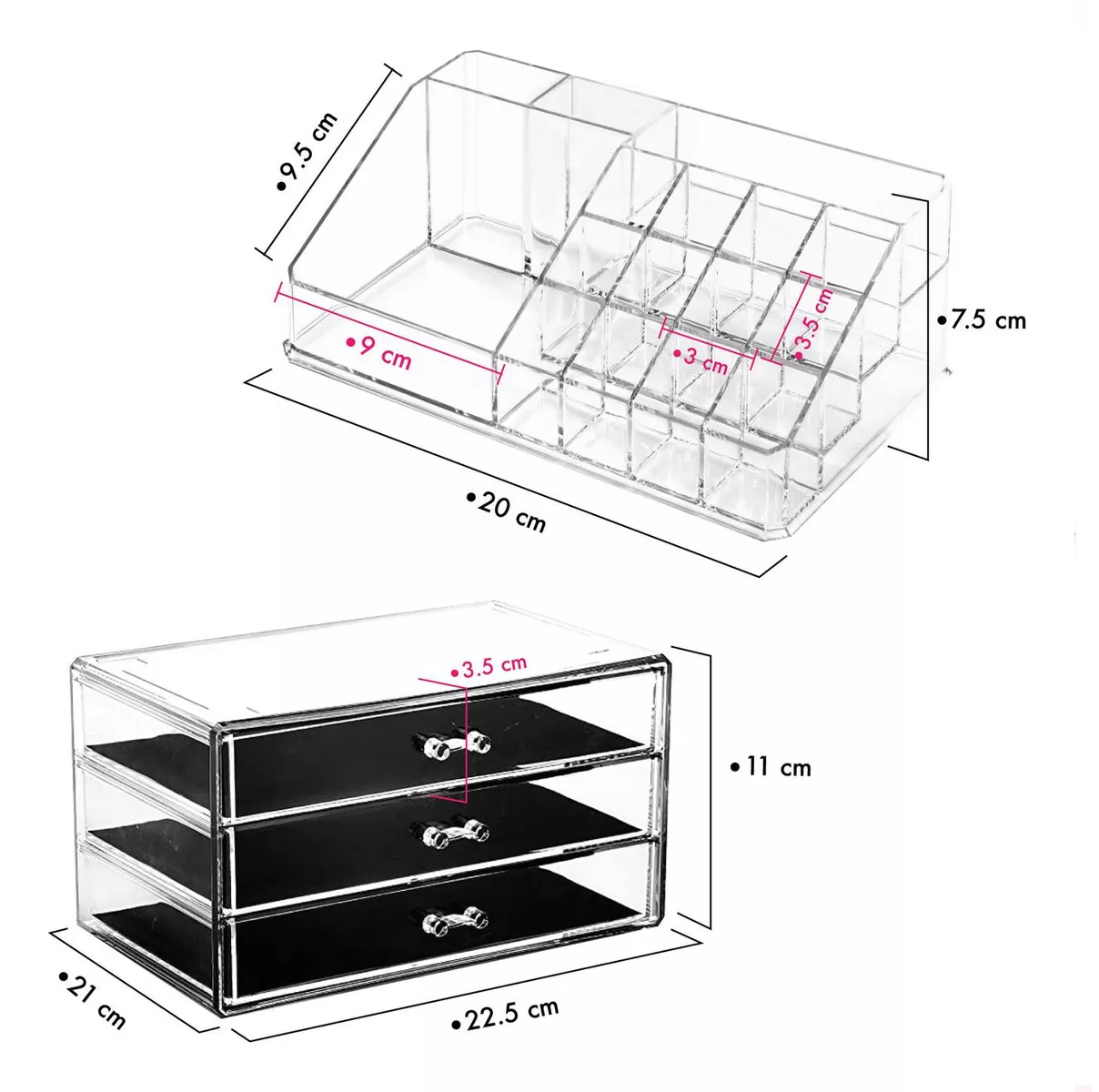 Organizador Maquillaje Cajones Acrilico